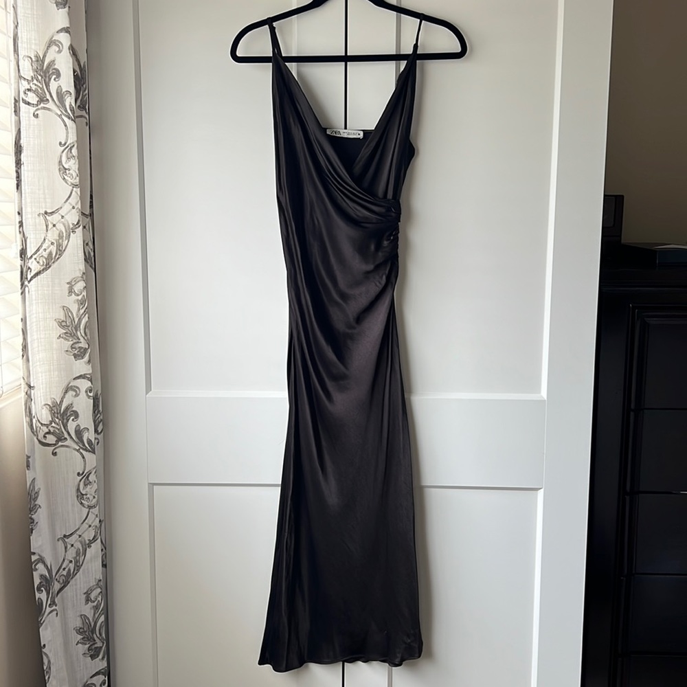 Zara Dress Black Satin XS